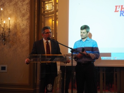 Michel Lugnier, inspecteur général de l'Éducation nationale pour la filière hôtellerie-restauration, et Olivier Milinaire.