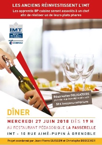 Dîner concocté par les Anciens apprentis de l'IMT le 27 juin Dîner concocté par les Anciens apprentis de l'IMT le 27 juin