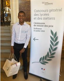 Jules Diara du lycée de Talance 1er prix du Concours Général des Métiers (Cuisine) 2018