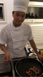Atelier Gambas snackées au thé noir, condiment betterave au vin rouge