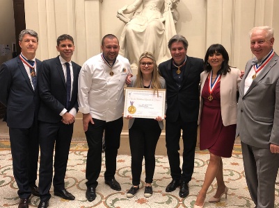 Denis Férault proviseur du lycée Augier de Nice, Ismaêl Menault directeur de l'EPMT, Guillaume Gomez, Ornella Macé, Michel Roth, Jocelyne Caprile et Jean-François Girardin