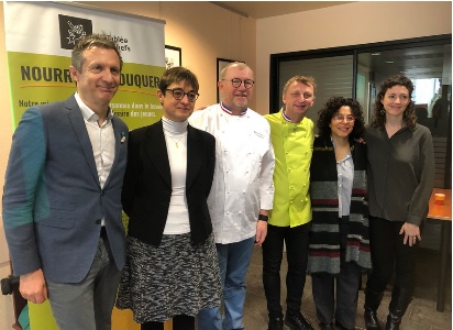 Vincent Brassart, Sonia Calisto DDF du lycée Belliard, Bernard Leprince, Frédéric Jaunault, Yadira Deffradas professeur de cuisine, Lyndsi Baker-Daubricourt, directrice de La Tablée des Chefs Vincent Brassart, Sonia Calisto DDF du lycée Belliard, Bernard Leprince, Frédéric Jaunault, Yadira Deffradas professeur de cuisine, Lyndsi Baker-Daubricourt, directrice de La Tablée des Chefs
