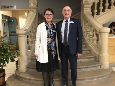 Jacqueline Petrement DDF du lycée Pontarcher (maître d'oeuvre de l'organisation du congrès) et Cyrille Jeannes président de l'Aflyht et proviseur du lycée hôtelier de La Rochelle Jacqueline Petrement DDF du lycée Pontarcher (maître d'oeuvre de l'organisation du congrès) et Cyrille Jeannes président de l'Aflyht et proviseur du lycée hôtelier de La Rochelle