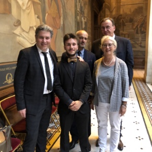 Michel Roth, Yanis Rambaud, Romain Raoul proviseur du lycée Yvon Bourges de Dinard, Pierre Villemain et marie-Claire Belien