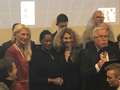 Catherine Roland présidente MOF Ile-de-France, Babette de Rozières, Dominique Gobetti proviseure du lycée et Eric Appenzeller Catherine Roland présidente MOF Ile-de-France, Babette de Rozières, Dominique Gobetti proviseure du lycée et Eric Appenzeller