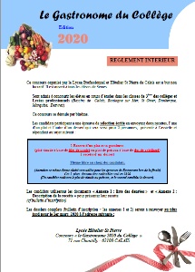 concours « Le Gastronome 2020 du Collège » concours « Le Gastronome 2020 du Collège »