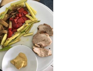 Filet mignon de porc, légumes croquants Estelle Berlioz 2STHR1