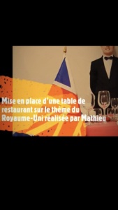 Continuity Challenge : Mise en place d'une table de restaurant sur le thème du Royaume-Uni réalisé par Mathieu Continuity Challenge : Mise en place d'une table de restaurant sur le thème du Royaume-Uni réalisé par Mathieu