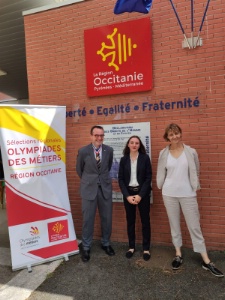 Nathalie Florentin , proviseure et Shanon Bernard coachée par Bruno Casassus MOF (MOF du service et des arts de la table) hôtel de France à Auch.
