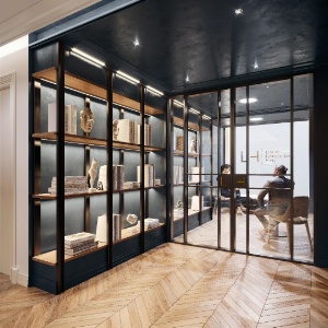 Bibliothque au 69 bd Haussmann, un espace ddi  la recherche en management.