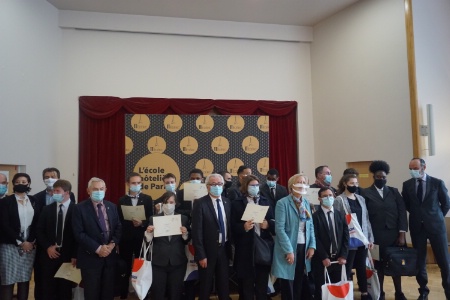remise de diplômes de la Passerelle Handicap en présence d'Edouard Philippe, Sophie Cluzel, Yannick Alleno, Didier Chenet