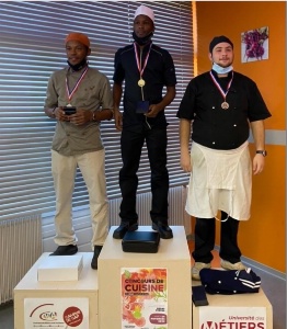 Le podium ; Antoine Mohamed Camara, Issa Tanou Diallo, Clément Velume