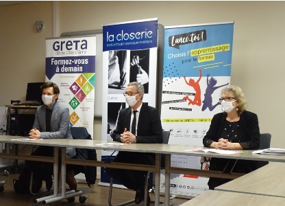 Les intervenants : Thierry Coste, CFC du GRETA-CFA, David Boudart, proviseur, Marylène Brulé, DDF, Les intervenants : Thierry Coste, CFC du GRETA-CFA, David Boudart, proviseur, Marylène Brulé, DDF,