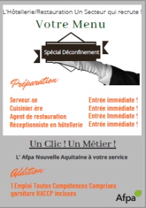 Le menu spécial déconfinement de l'AFPA