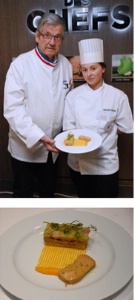 Coline Prevel, sa recette : « Foie Gras poché aux agrumes, saint-jacques et butternut »
