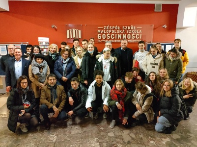 Au lycée avec l'équipe pédagogique polonaise