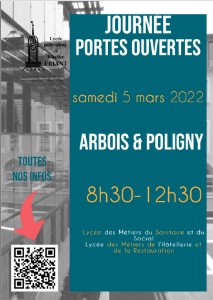 Portes Ouvertes le samedi 5 mars 2022 de 8h30 à 12h30 Portes Ouvertes le samedi 5 mars 2022 de 8h30 à 12h30