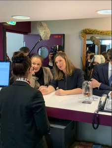 Carole Grandjean et Olivia Grégoire à l'hôtel d'application
