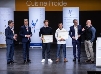 MAF Cuisine Froide : Lorenzo Lucciarini, de l'institut de formation interprofessionnel de l'Allier à Avermes et Milton Vo Phat, de l'EFMA à Bourgoin-Jallieu