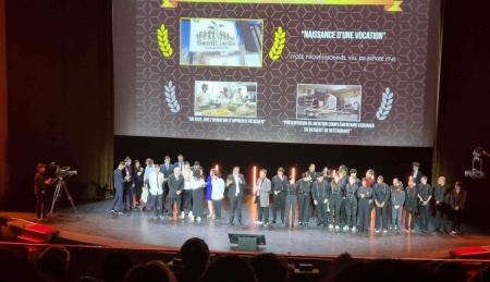 La classe d'1 pro 1 du lyce Val de Bivre au Grand Rex