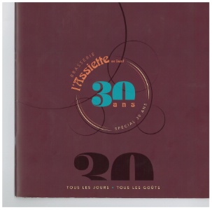 Une carte spécifique a été créée pour fêter les 30 ans du restaurant.