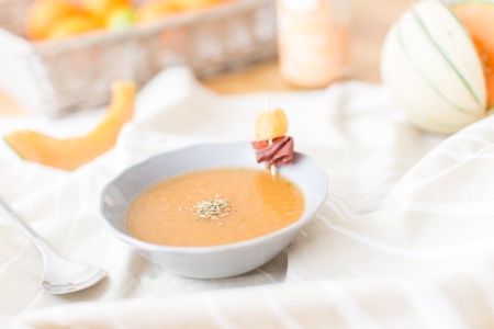 Le soupe froide de melon aura nécessité plusieurs essais avant d'obtenir le goût attendu par le chef Benjamin Collombat.