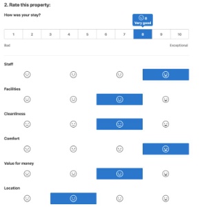 Ecran de notation Booking. Ecran de notation Booking.