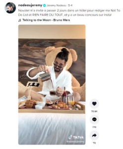 Novotel a fait appel au Tik-Tokeur Jeremy Nadeau pour accroître sa notoriété sur ce réseau social.