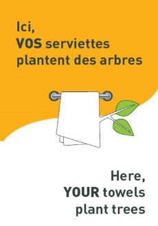 L'opération Accor 'Vos serviettes plantent des arbres'.