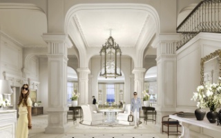 L’esquisse du grand hall de réception du Grand-Hôtel.