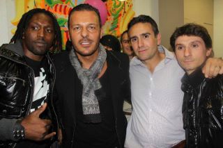 Claude Njoya, Jean Roch, Gilles Dozol et Richard Bahericz lors de l'inauguration du Music Hotel.