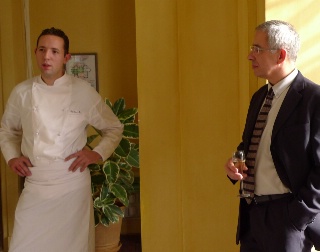 Jérôme Bru, le nouveau chef, et Marc Monier, le propriétaire.