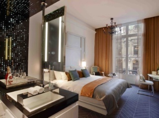 Une chambre du W Paris Opera.