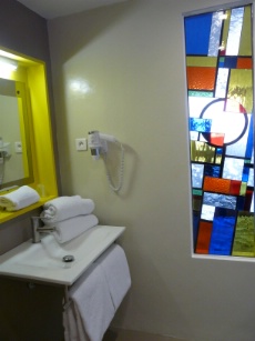 Détail dans une salle de bains.