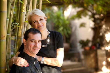 Olivier et Inge Bernadou, reprennent l'Hôtel Restaurant La Source à Villeneuvette.