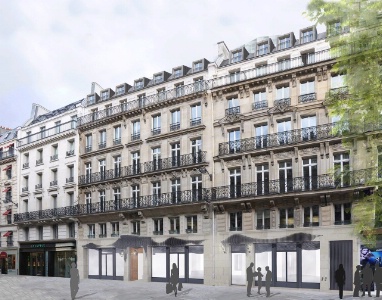 Projet de façade du nouvel établissement de Paris Inn Group, rue du Pont-Neuf, à Paris. Projet de façade du nouvel établissement de Paris Inn Group, rue du Pont-Neuf, à Paris.