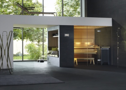La cabine Klafs Lounge. Les origines rustiques du sauna le dispensent de tout confort superflu. La cabine Klafs Lounge. Les origines rustiques du sauna le dispensent de tout confort superflu.