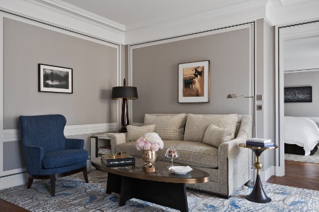 Un salon d'une chambre deluxe.