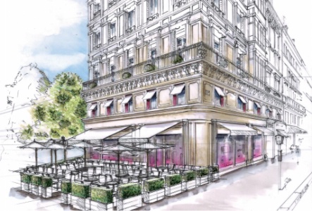 Vue projetée de Fauchon Hôtel Paris. Vue projetée de Fauchon Hôtel Paris.
