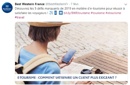 Exemple d'un tweet corporate de Best Western pour booster sa communication digitale Exemple d'un tweet corporate de Best Western pour booster sa communication digitale