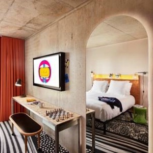 L'une des chambres du futur Mama Lille. L'une des chambres du futur Mama Lille.