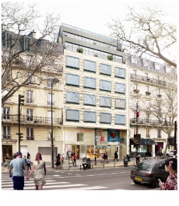 La façade du futur hôtel Paradiso, Paris (XIIe).