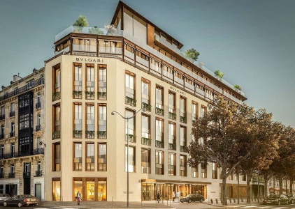 L'hôtel Bulgari Paris, situé à deux pas des Champs-Élysées.