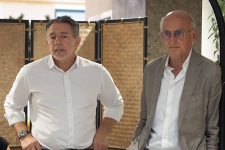 Maxime Tissot et Marc Thépot lors de la conférence de presse qui se tenait  le 8 juillet 2021 dans le tout nouveau Maisons du Monde Hôtels & Suite à Marseille.