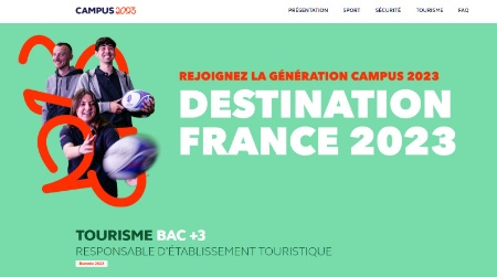 Le CFA Campus 2023 forme les futurs professionnels u sport, du tourisme et de la sécurité événementielle. Le CFA Campus 2023 forme les futurs professionnels u sport, du tourisme et de la sécurité événementielle.