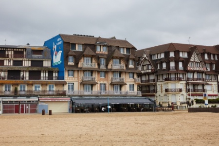 Sur un flanc du bâtiment, une grande fresque murale signée Pierre Savignac représente Gustave Flaubert qui sommeille dans les ailes d'un cygne flottant,