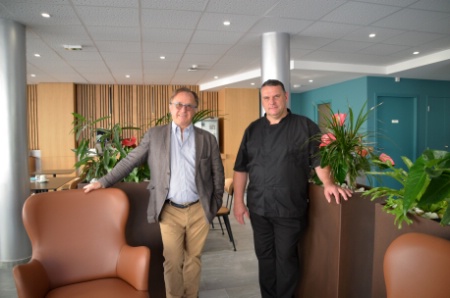 Philippe Antoine, président de l'ADLCA, et Fabrice Grimaut, cadre technique et directeur général de l'établissement ont porté le projet d'extension de l'Hôtel du parc.