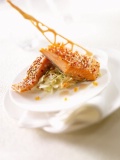 Pavé de saumon atlantique fumé à chaud aux épices.