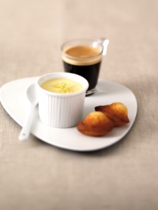 Pot de crème citron et chocolat blanc, Madeleines citron miel pour accompagner un café gourmand