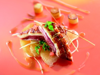 Le magret de canard pamplemousse gingembre, une recette réalisée avec le produit Terre & Mer plus de Service